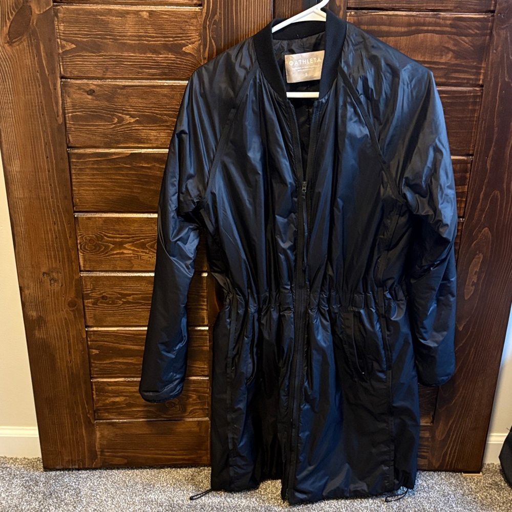 Athleta Black Long Light Coat